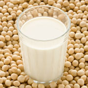 Soya beans and milk in a cup
